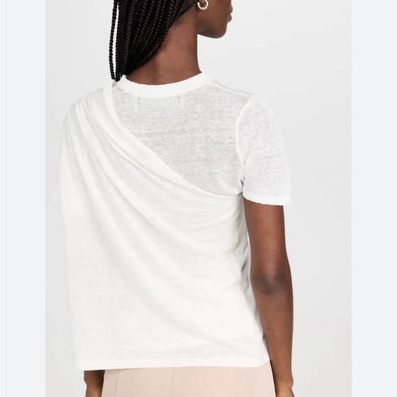 NWT Gauge81 Deva Layering Linen Short Sleeve Draped Top in Ivory size small - Picture 3 of 12